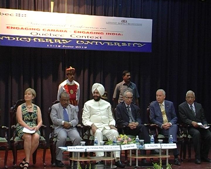 Pondichery Conference: Engaging Canada - Engaging India: The French Canadian Context. held on 11 &amp; 12 Jun, 2012.