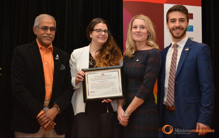 Shastri Institute grant presented to Laval University student delegation visiting India in May 2016